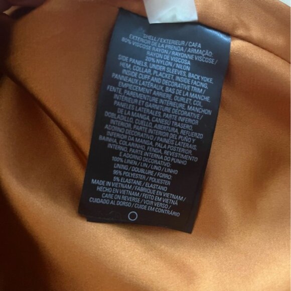 Elie Tahari Button Up Orange Lined Blazer Designer Suit Jacket - Picture 8 of 8